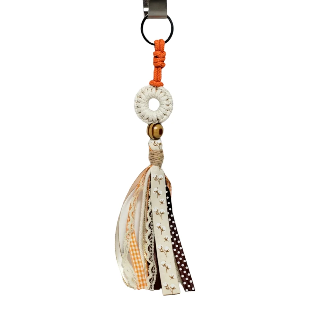 Fall Handcrafted Ribbon Keychain - Picture 1 of 8